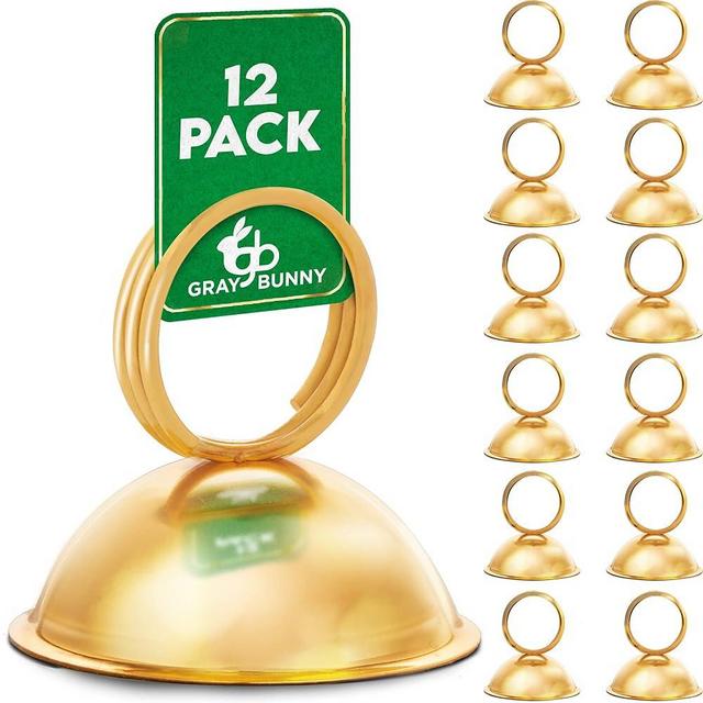 Place Card Holder, 12 pack, Gold, Table Cardholder Tabletop Menu Holder Harp-Clip Number Holder Recipe Holder Reserved Card Holder, For Restaurants, Weddings, Banquets