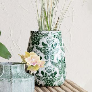 Terracotta Planter Vase with Crackle Glaze