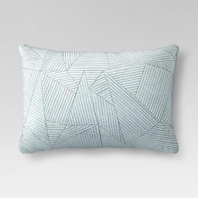 Green Velvet Embroidered Lumbar Pillow - Project 62™