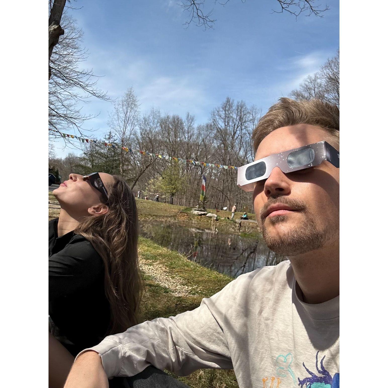 Hours before Trey proposed in Bloomington, IN during the full solar eclipse. April 8, 2024.