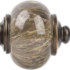 KAMANINA 1 Inch Curtain Rods for Windows 72 to 144 Inches (6-12ft) Bronze Heavy Duty Curtain Rod, Adjustable Long Drapery Rods with Marbled Finials