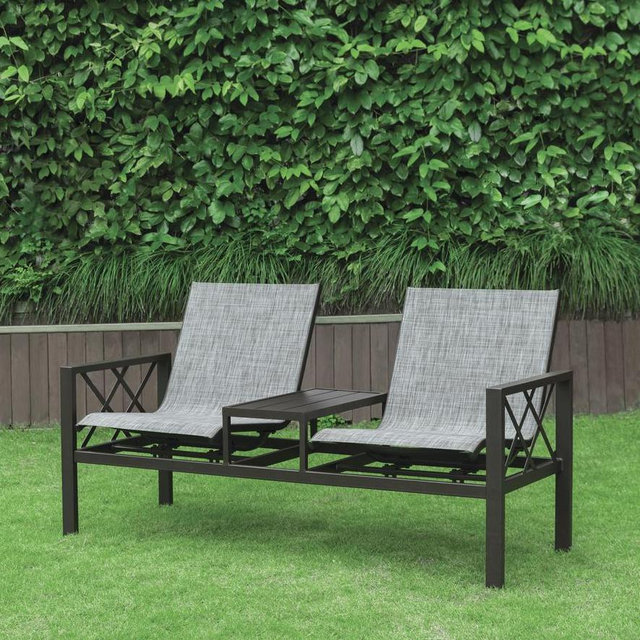 Backyard Creations® Steel Sling Stationary Rocking Loveseat