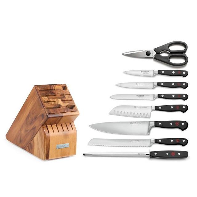 Wüsthof Classic 9-Piece Knife Block Set, Acacia