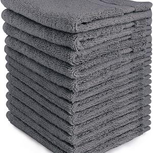 Luxury Cotton Washcloths (12-Pack, Grey, 12x12 Inches) - Easy Care, Fingertip Towels, Facial Towelettes, Cotton Hand Towels - by Utopia Towels