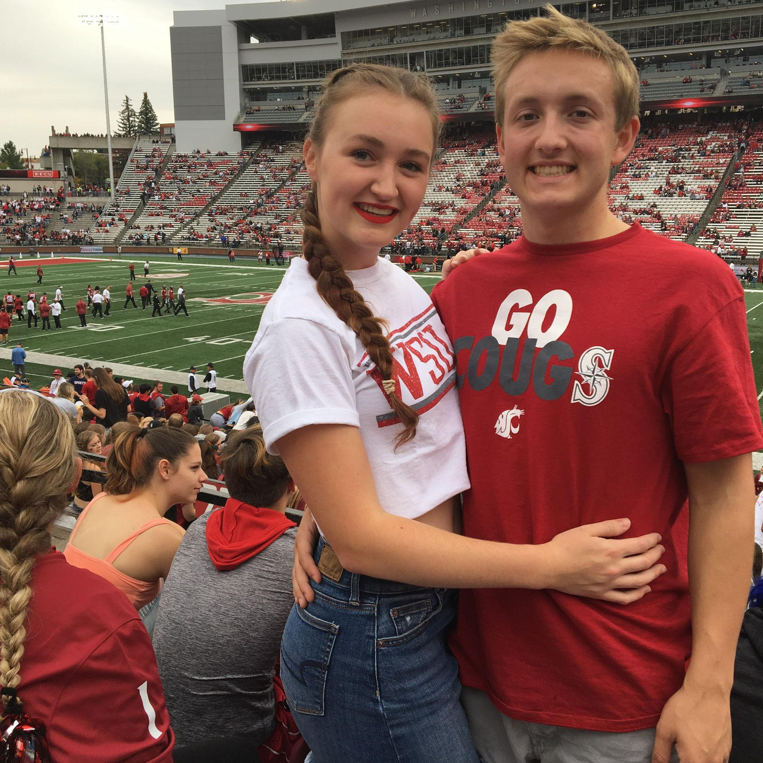 After high school, they started at separate colleges. Hannah left for Washington State University in the fall of 2018 while Tom attended Seattle University. Here they are in the fall of 2018!
