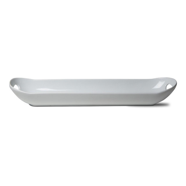tagltd Whiteware Baguette Dinnerware Serving Tray Platter