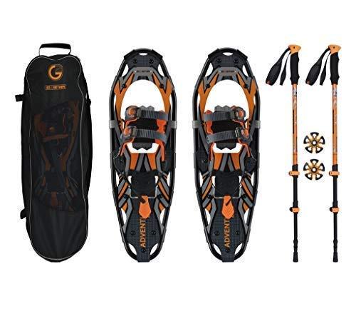 G2 GO2GETHER Snowshoes kit Adventure Adult (Orange, 25 in, Optimized Weight up to 200lb)