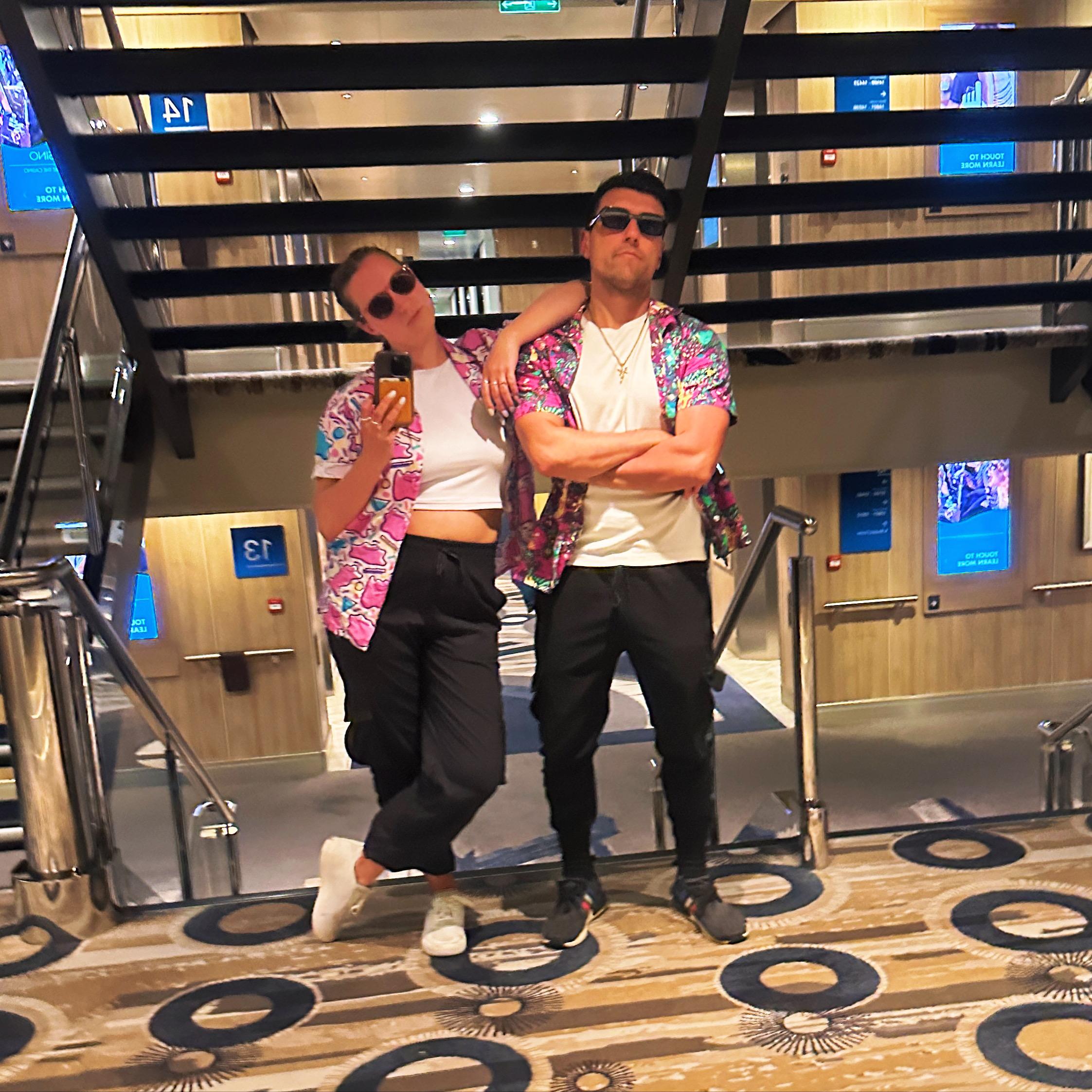The coolest kids on the cruise. Yes, those are Pokemon buttonups.