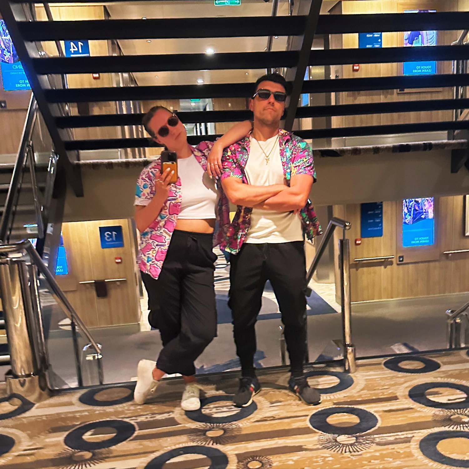 The coolest kids on the cruise. Yes, those are Pokemon buttonups.