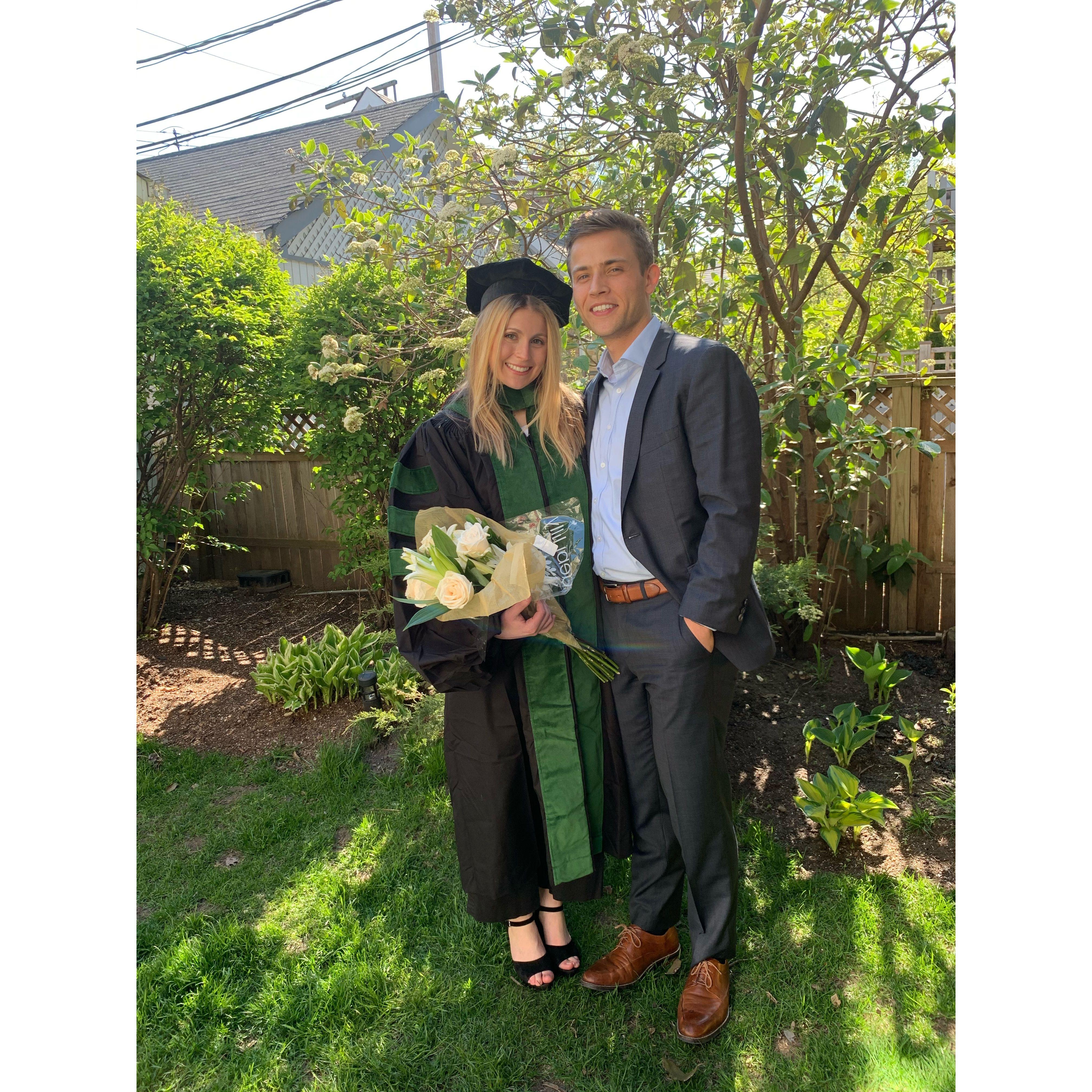 Taylor graduates med school at home!