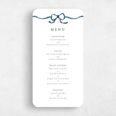 Blue Rounded Wedding Menu - Perkins