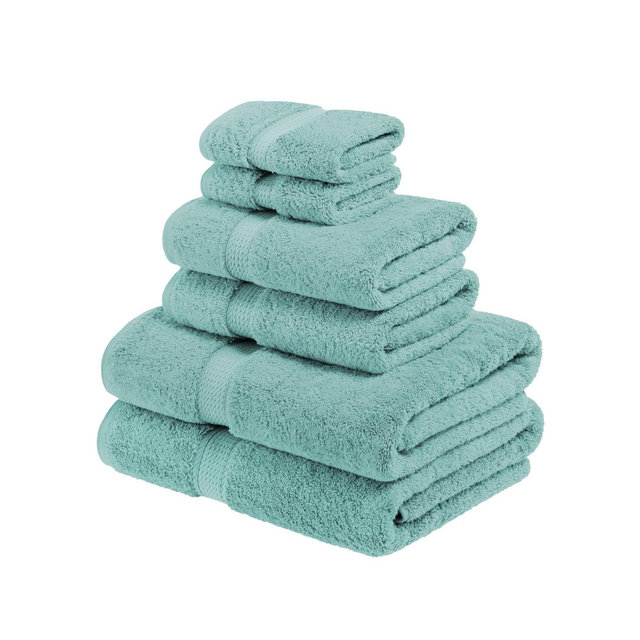 Luxury Cotton Heavyweight Ultra-Plush 6 Piece Towel Set, Turquoise - Blue Nile Mills