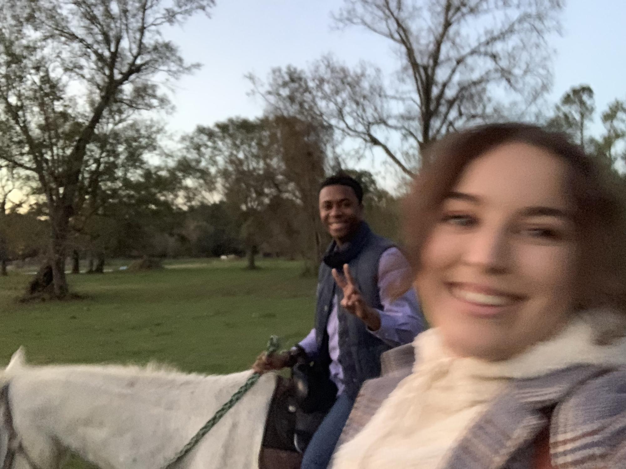 Blurry horseback riding picture!