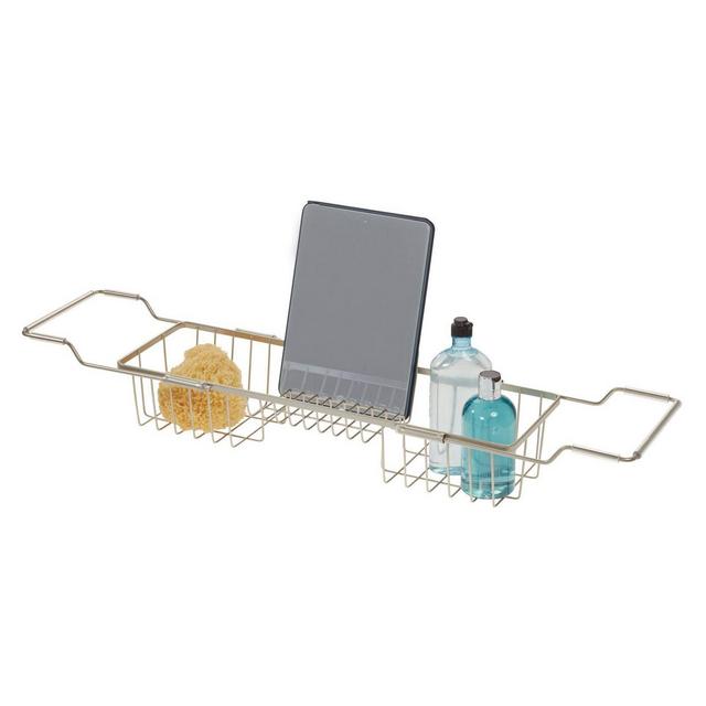 Everett Adjustable Over Bathtub Caddy Silver - iDESIGN