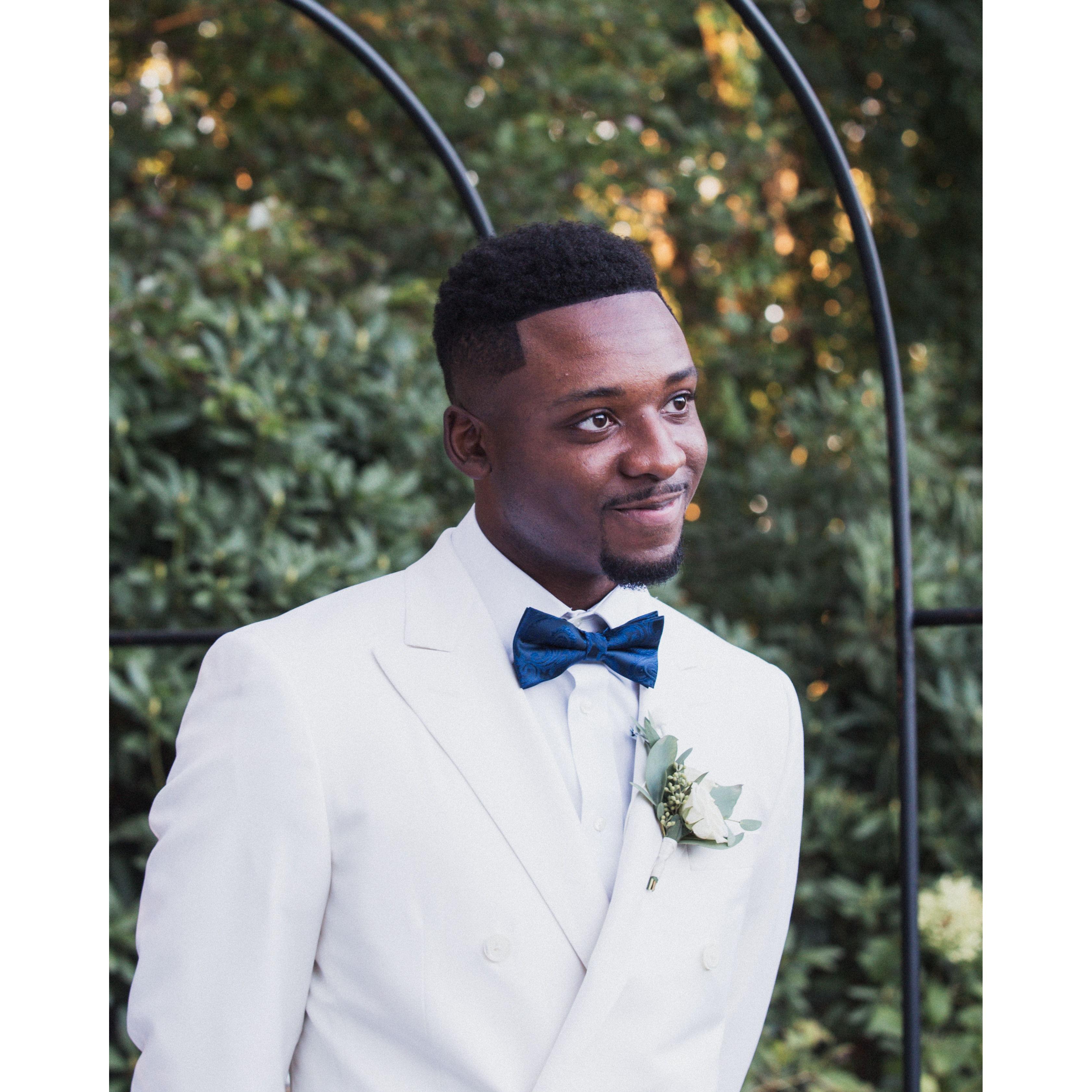 Groom first look at his bride