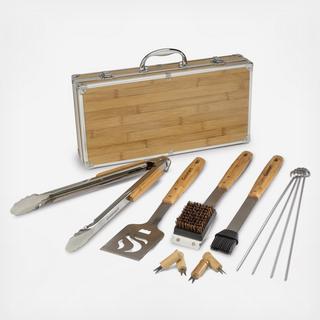 13-Piece Bamboo BBQ Tool Set