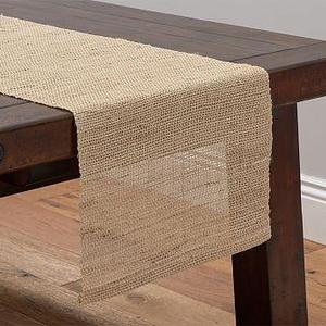 Open-Weave Hemp Fiber Table Runner, 18 x 108"