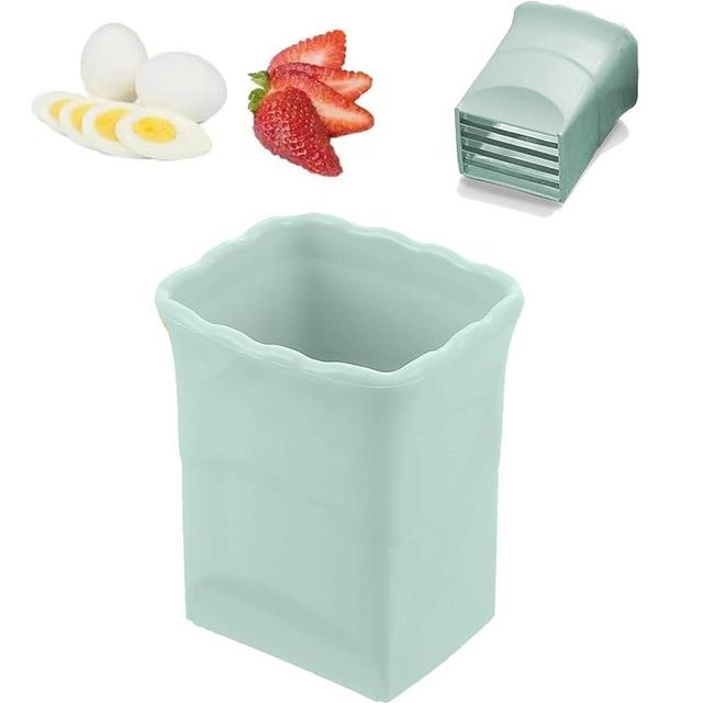 Fruit Cup Slicer, Stainless Steel Cup Egg Slicer, Cup Slicer For Strawberries, Grape Cutter, Fruit Vegetable Cup Cutter Making Salad (Green)