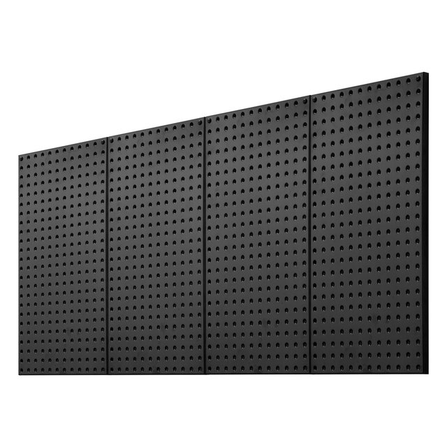 VEVOR Metal Pegboard Panels, 24" x 12" Pegboard, 4 Panels, Heavy Duty Steel Peg Board Wall Organizer, Black