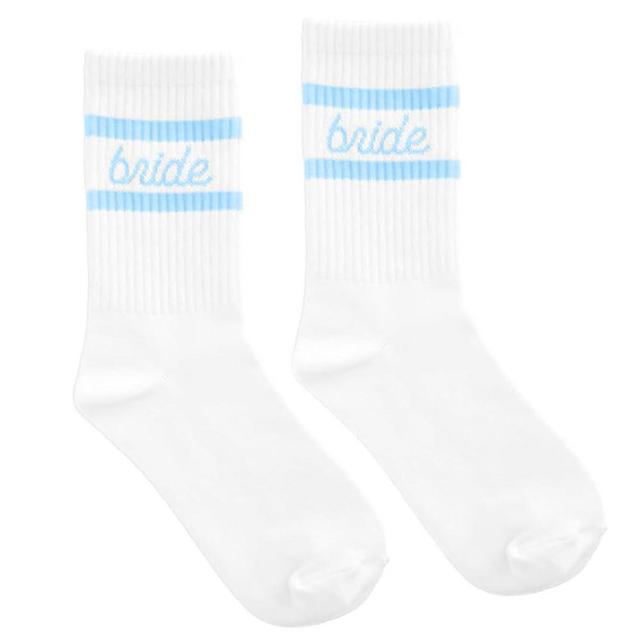 THSOGO Bride Socks Bride To Be Something Blue Gift for Wedding Day Bachelorette Bridal Shower Party