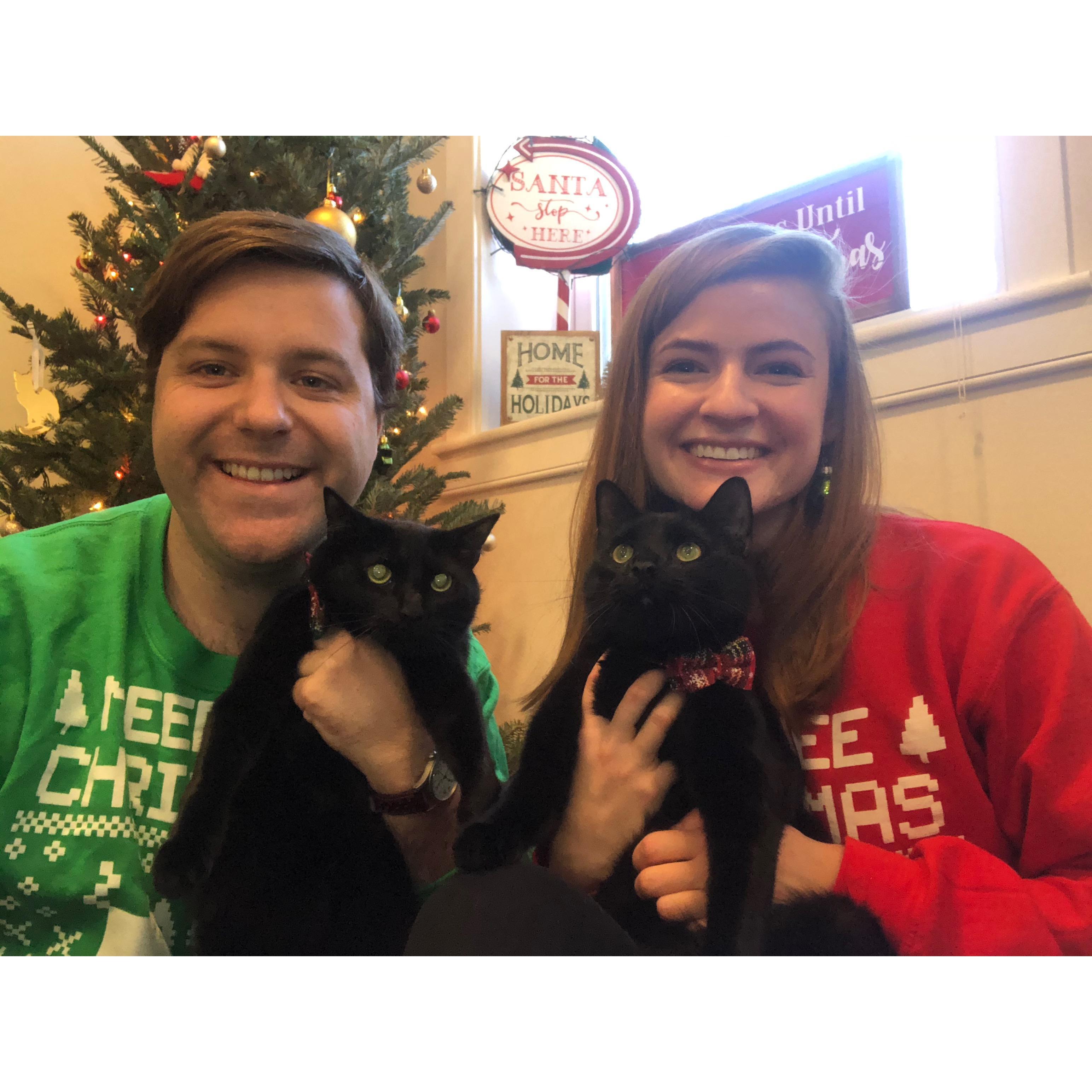 Dan and Eason sent our their first Christmas card featuring their sweet cats, Inky and Calle! December 2020