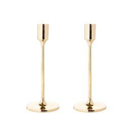 Modern Polished Brass Candleholders