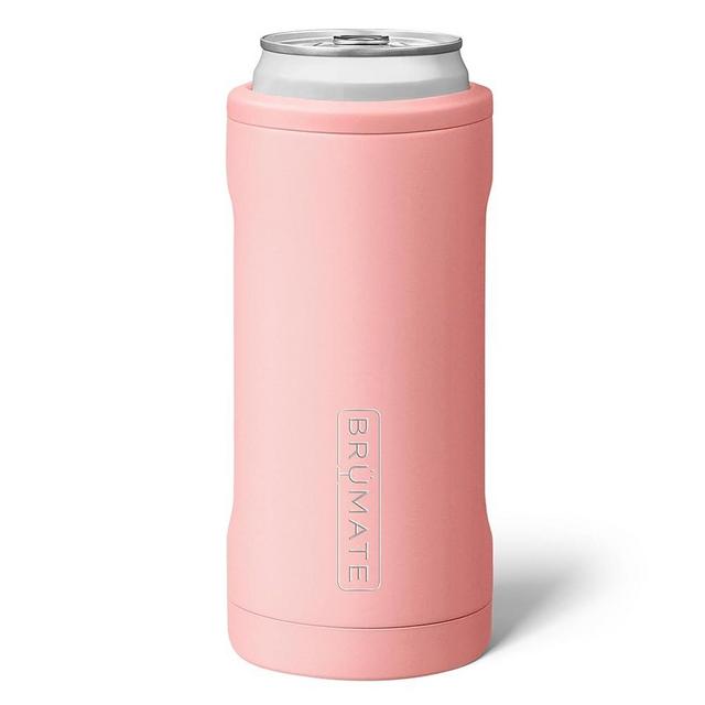 BrüMate Hopsulator Slim Can Cooler Insulated for 12oz Slim Cans | Skinny Can Insulated Stainless Steel Drink Holder for Hard Seltzer, Beer, Soda, and Energy Drinks (Guava)