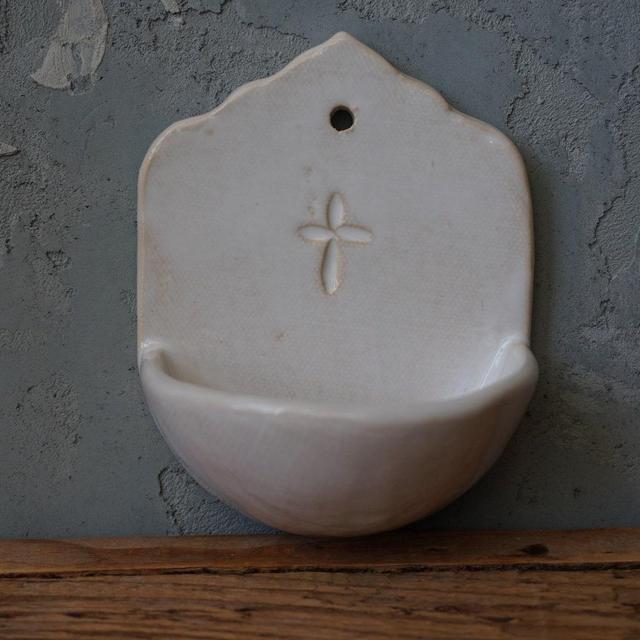 Ceramic HOLY WATER FONT / Baptism Gift / Miniature Home Decor / Air plant Planter
