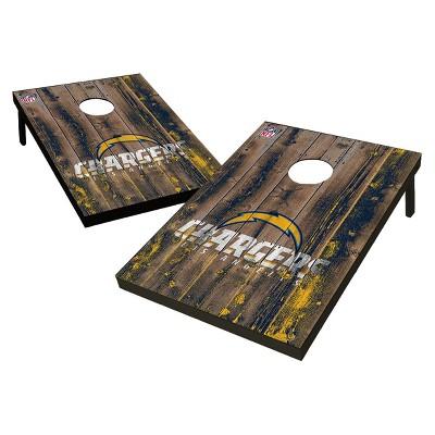 NFL Los Angeles Chargers Wild Sports 2'x3' Barnwood Bean Bag Toss