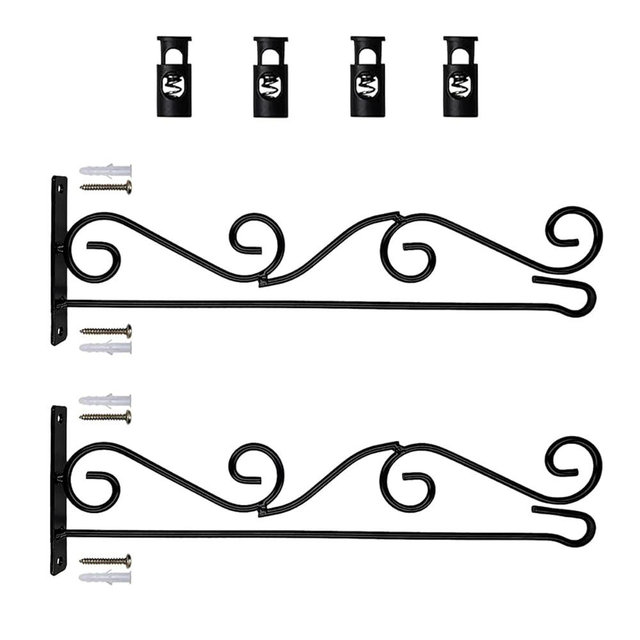 Wall Mount Garden Flag Pole Holder,2 Pack Metal Wrought Iron Garden Flags Scroll Hanger - Yard Mailbox Post Flag Bracket - Garden Flag Stand for Wall Wood Mailbox Post