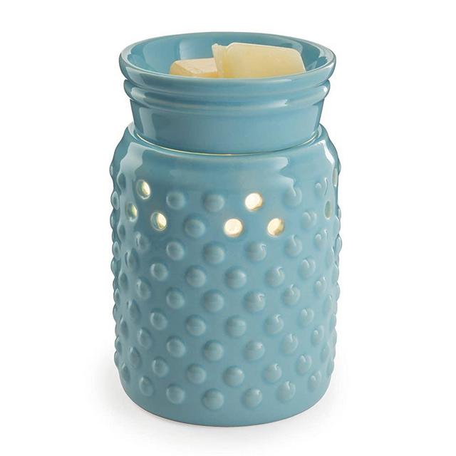 CANDLE WARMERS ETC. Midsized Illumination Fragrance Warmer- Light-Up Warmer for Warming Scented Candle Wax Melts and Tarts or Essential Oils to Freshen Room, Hobnail