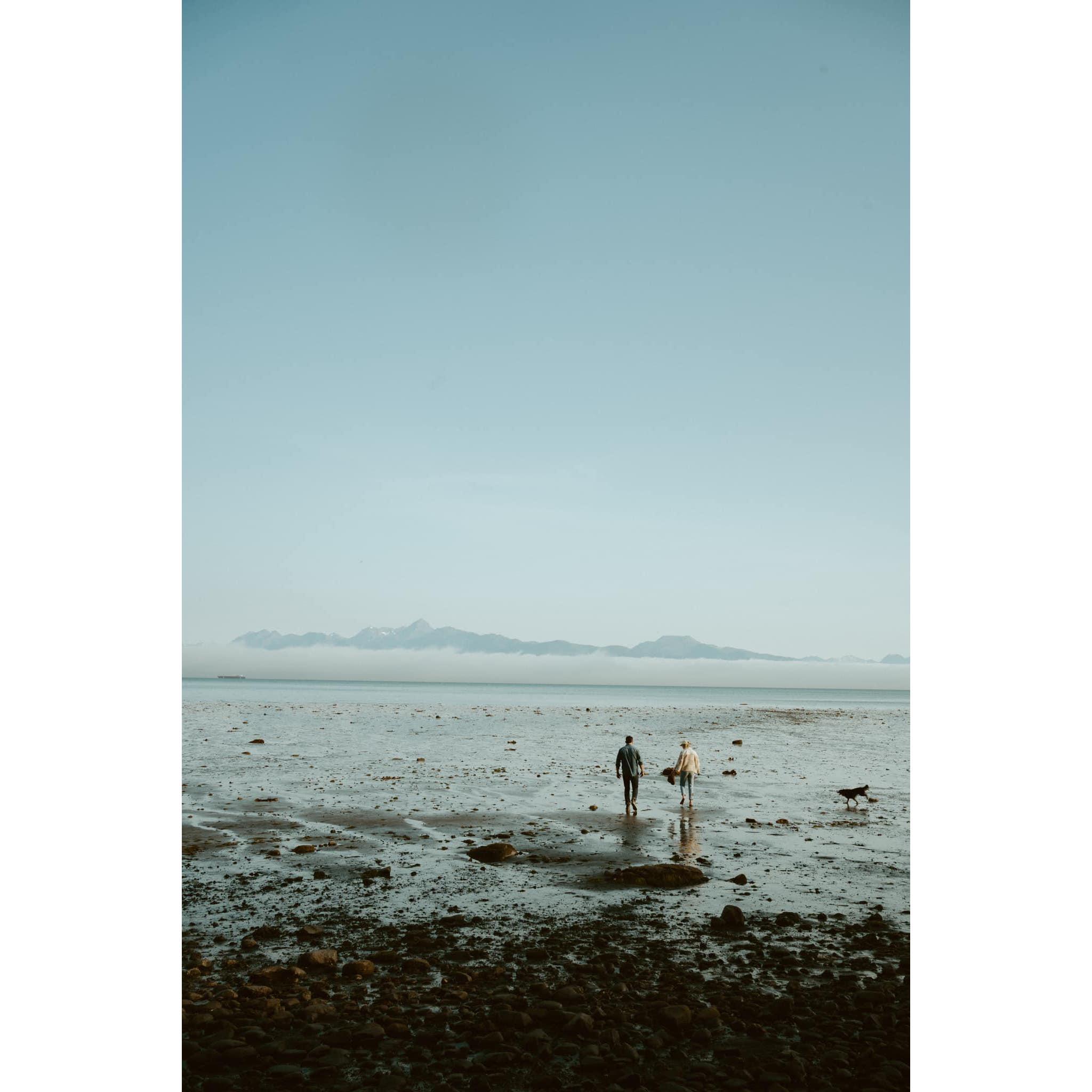 Walking down an insanely muddy cliff in Homer, Alaska, with no idea that I would be engaged in just a few minutes!