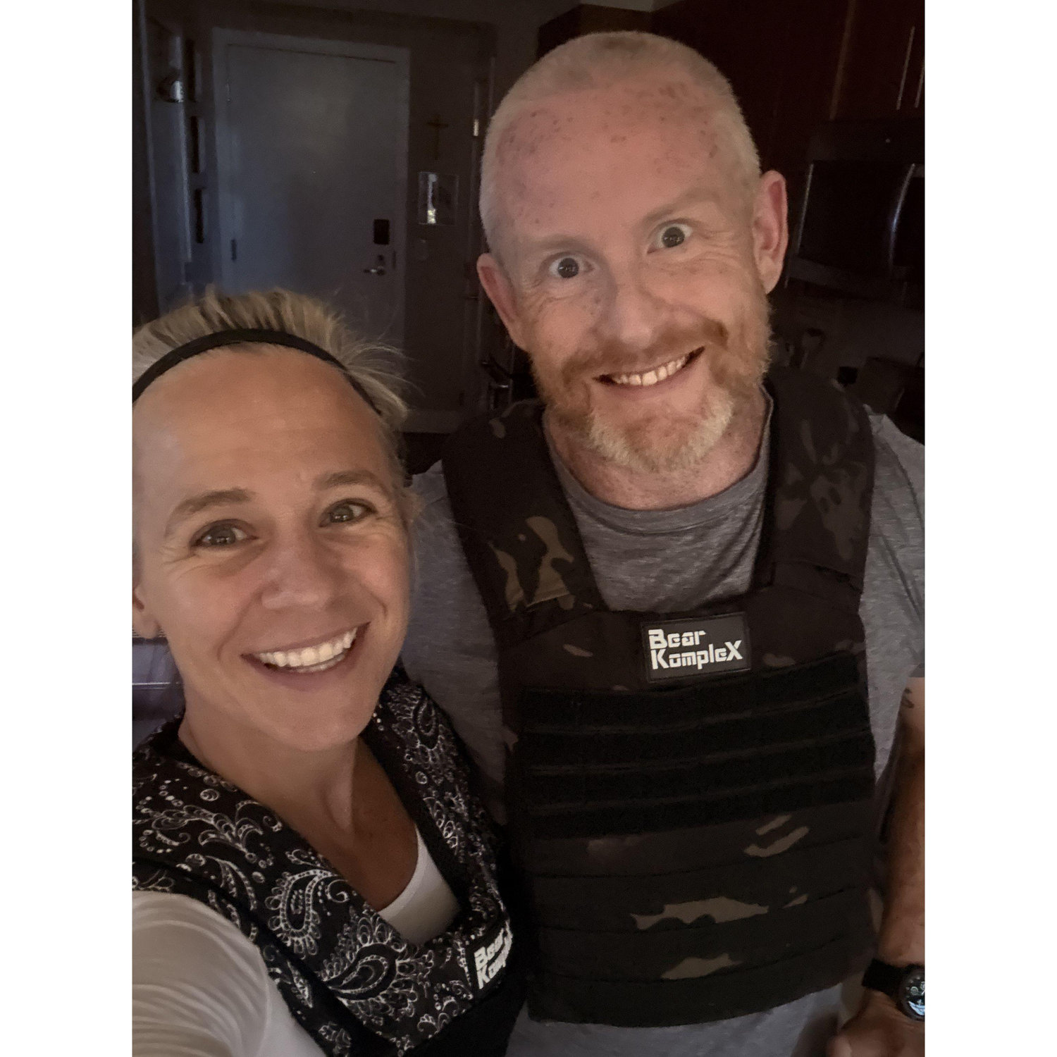 You know it's true love when you wear weight vests and workout for "fun" together!