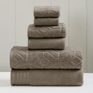 Diamond Gate 6-Piece Yarn Dyed Jacquard Towel Set
