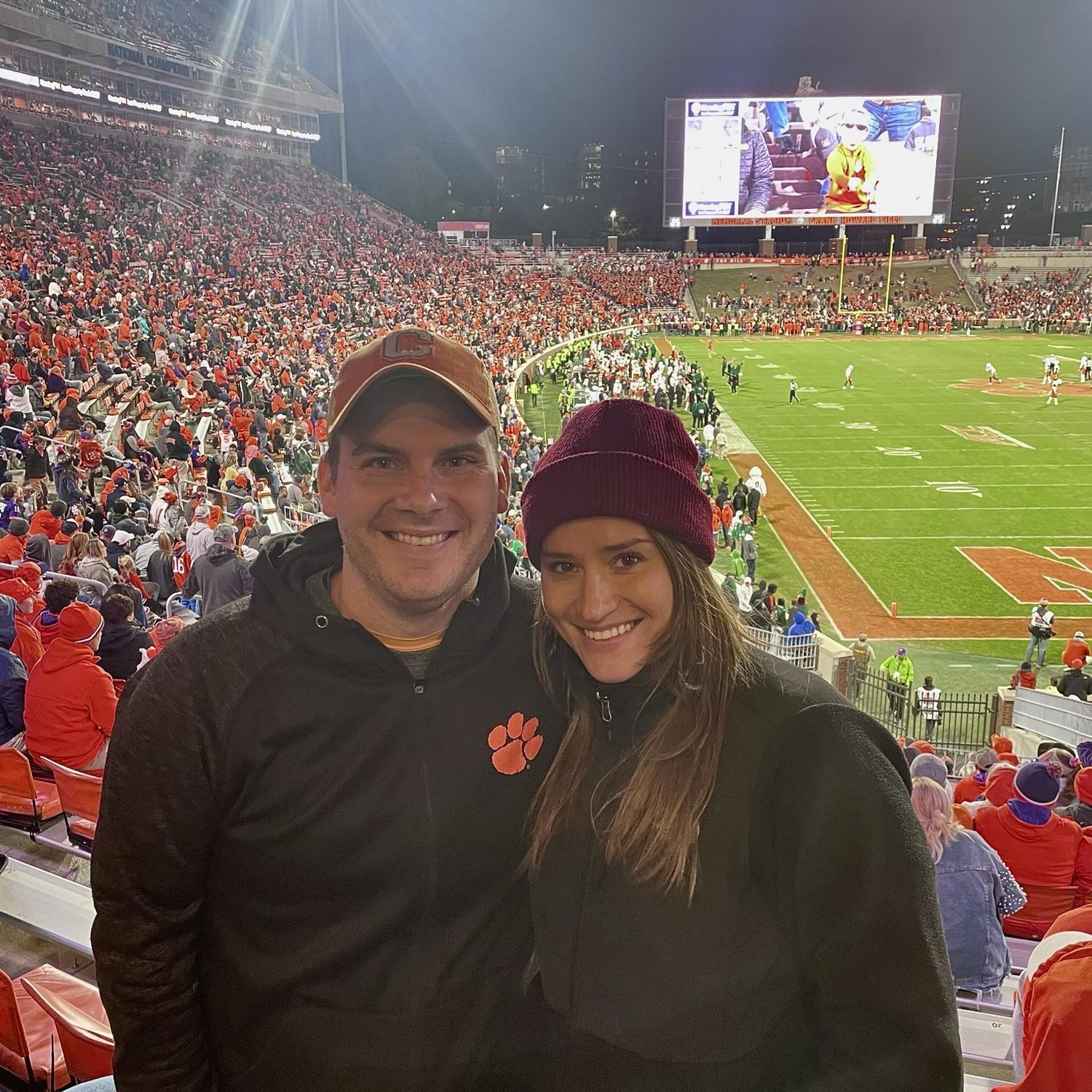 Our first college football game together at Clemson.