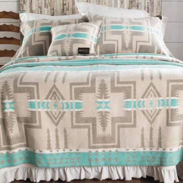 Agawam Turquoise and Grey Blanket size full/queen