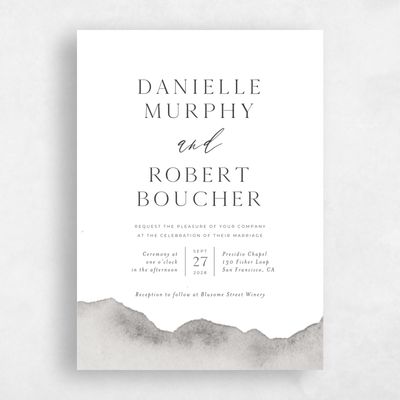 Pewter Gray, Grey Wedding Invitation - Cello Classic