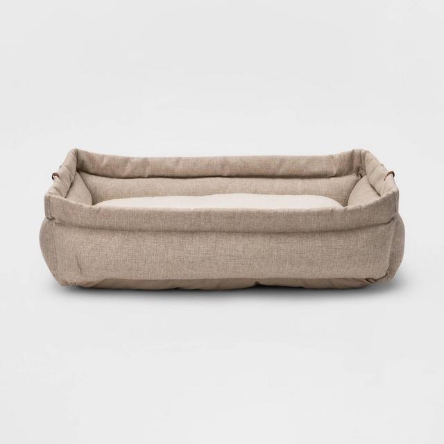 Rectangular Roll Cuff Dog Bed - L - Boots & Barkley™