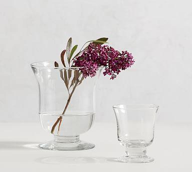Clear Glass Footed Vase Collection