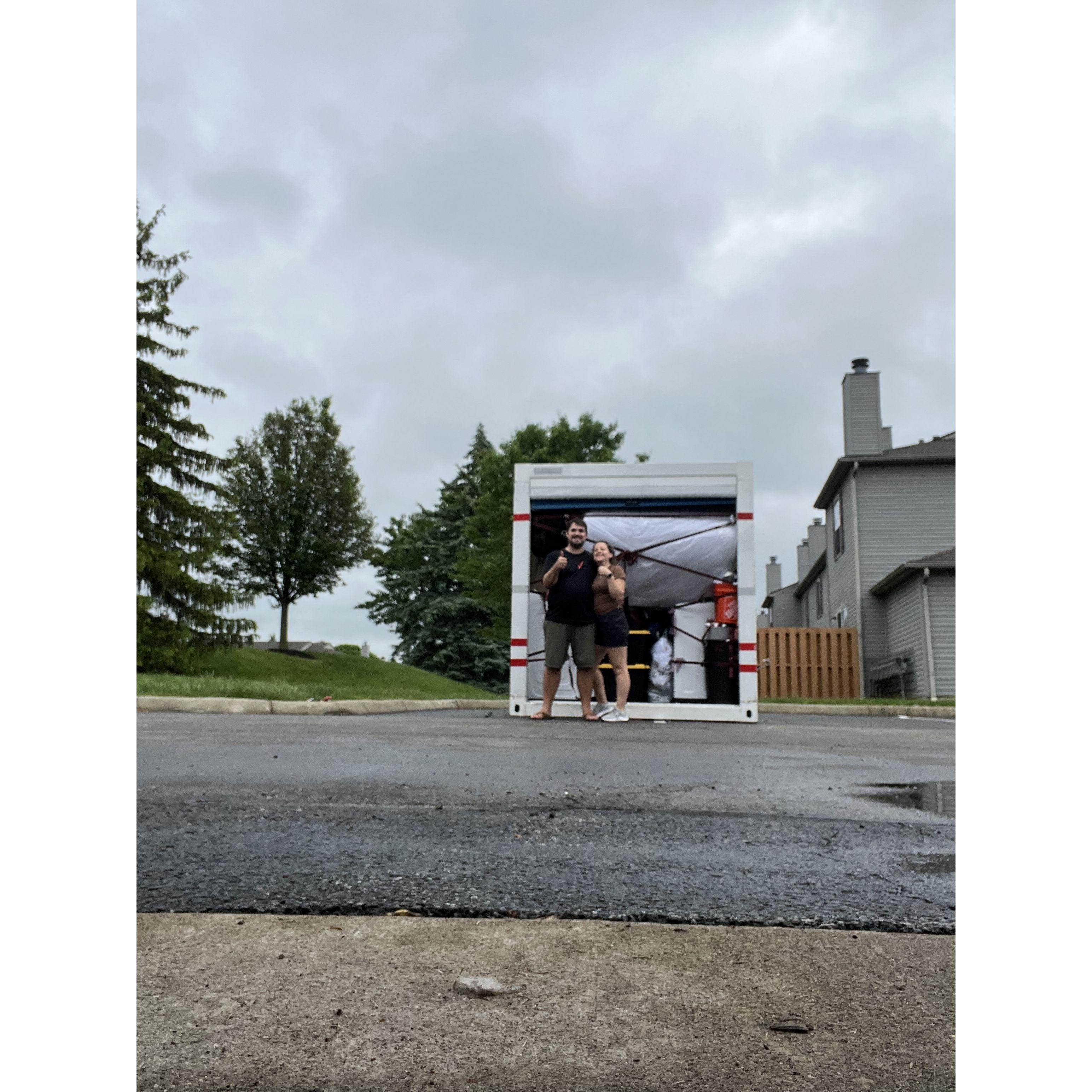 Packed Pod ready for the move back to New York