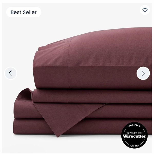 Cotton Percale King Bed Sheet Set- Plum