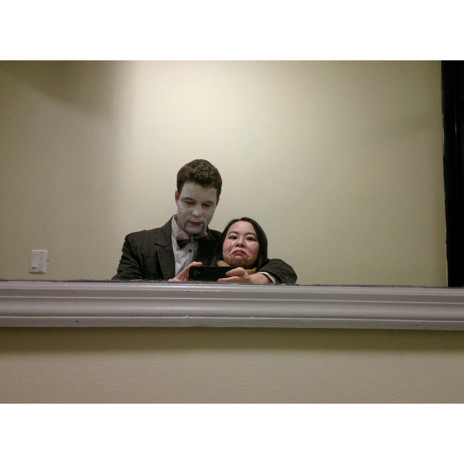 Our first Halloween together. Halloween has been an important holiday for us because our first date was at a haunted house.