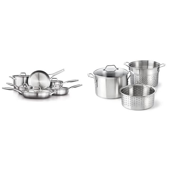 Cuisinart Classic 13pc Stainless Steel Cookware Set Light Silver : Target