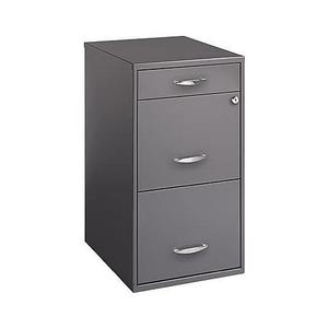 Office Designs 3 Drawer Vertical File Cabinet, Charcoal, Letter, 18"D (18606)