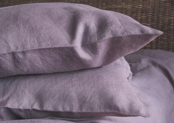 Linen Pillow Case Lavender Shams