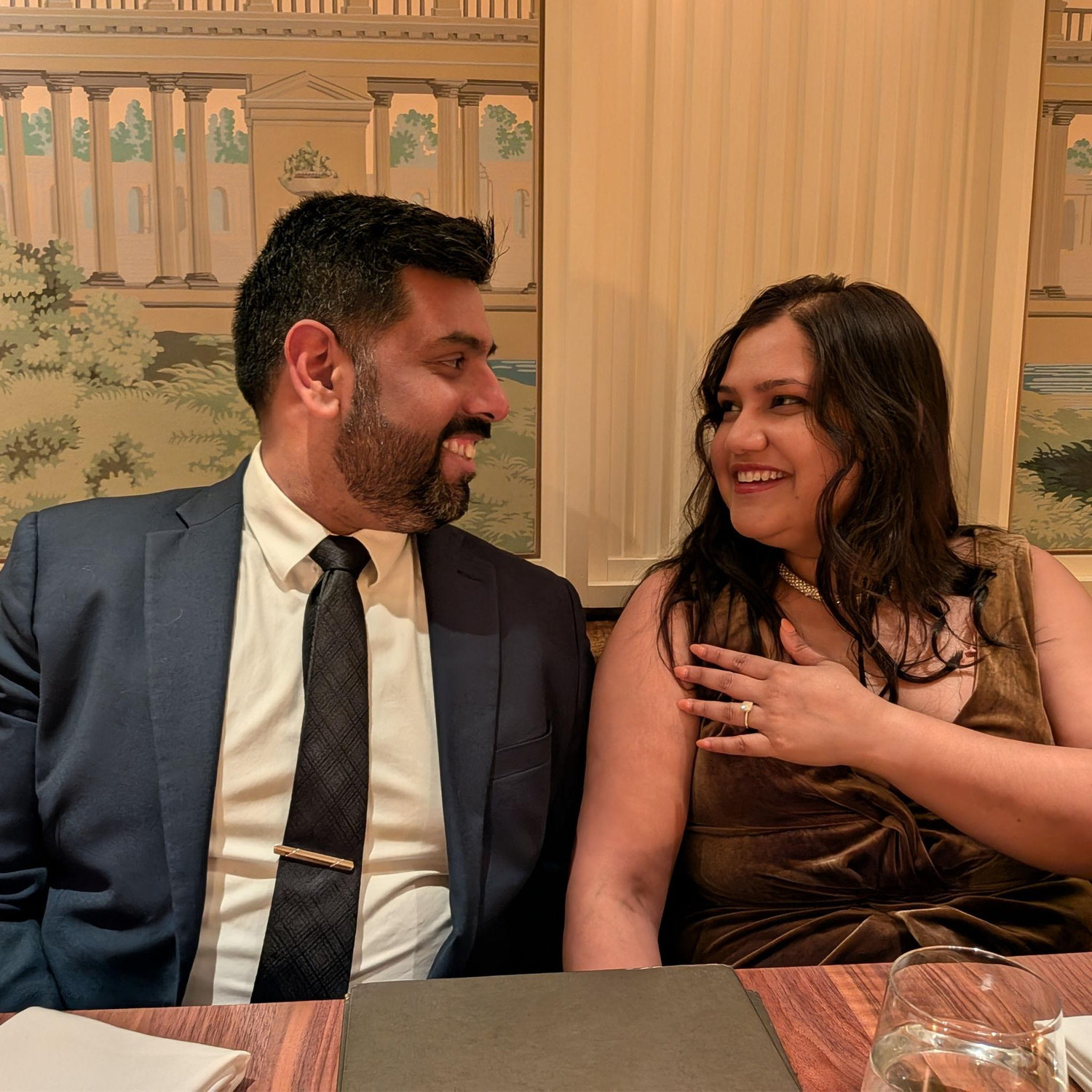 Celebrating our engagement at Friday Saturday Sunday!