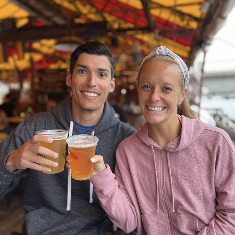 At The Barking Crab in Boston with MB and John right after our engagement!