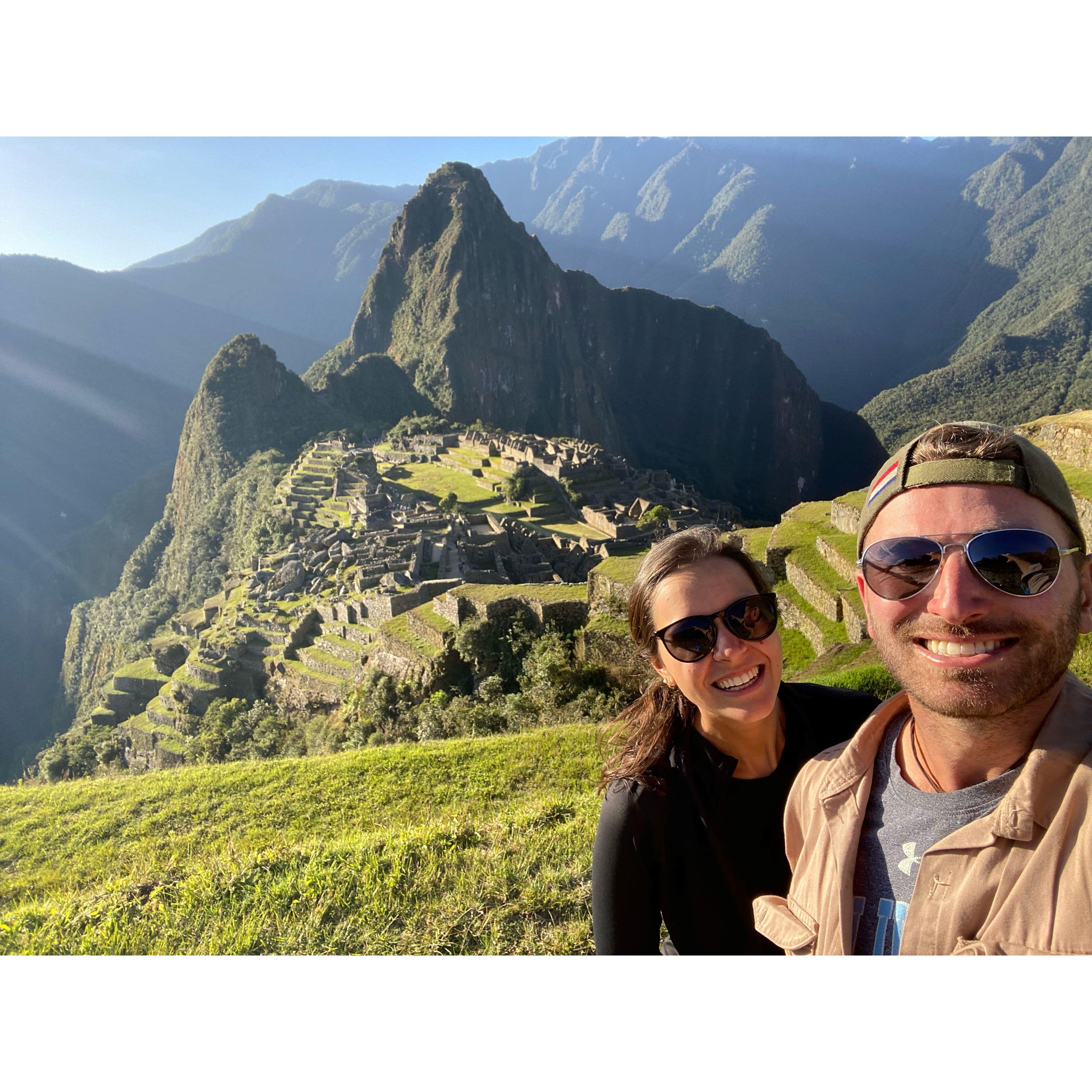 Exhausted but elated at the beautiful Macchu Picchu