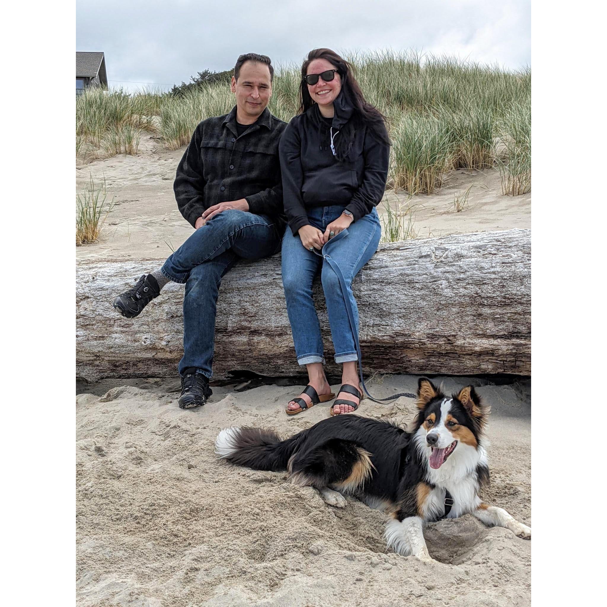 Oregon Coast 2021, with our dog, Howl.