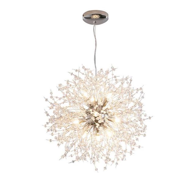 Dellemade Modern Sputnik Chandelier, DD00906N 12-Lights Fireworks Pendant Light,Silver Crystal Ceiling Light Fixture for Bedroom,Living Room,Dining Room